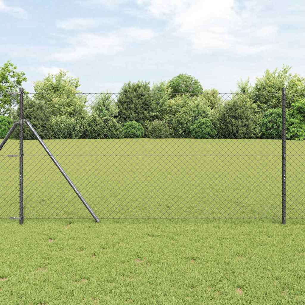 Láncssoros kerítés talajfix 10 x 1,4 m PVC-bevonatos acél Háló