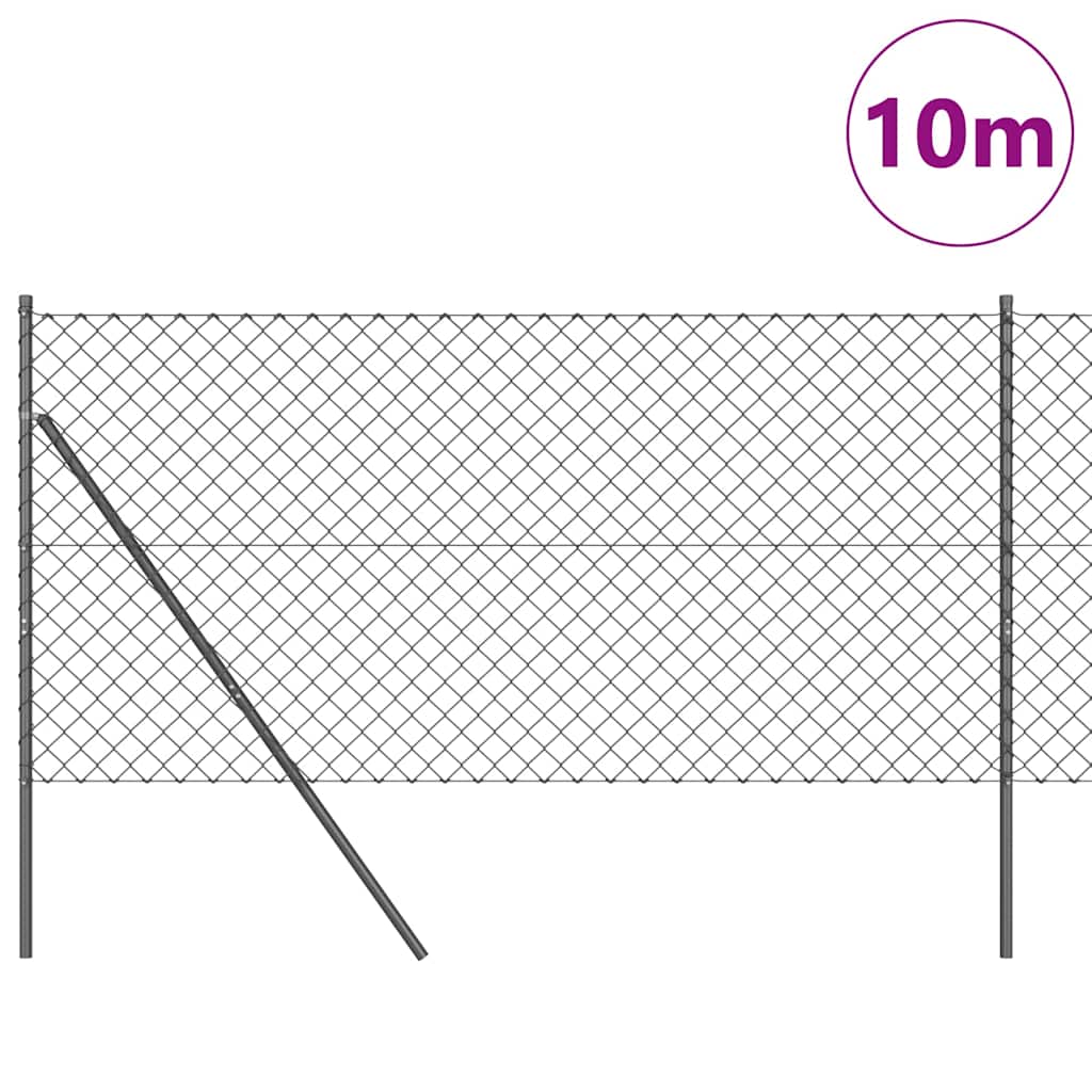 Láncssoros kerítés talajfix 10 x 1 m PVC-bevonatos acél Szürke