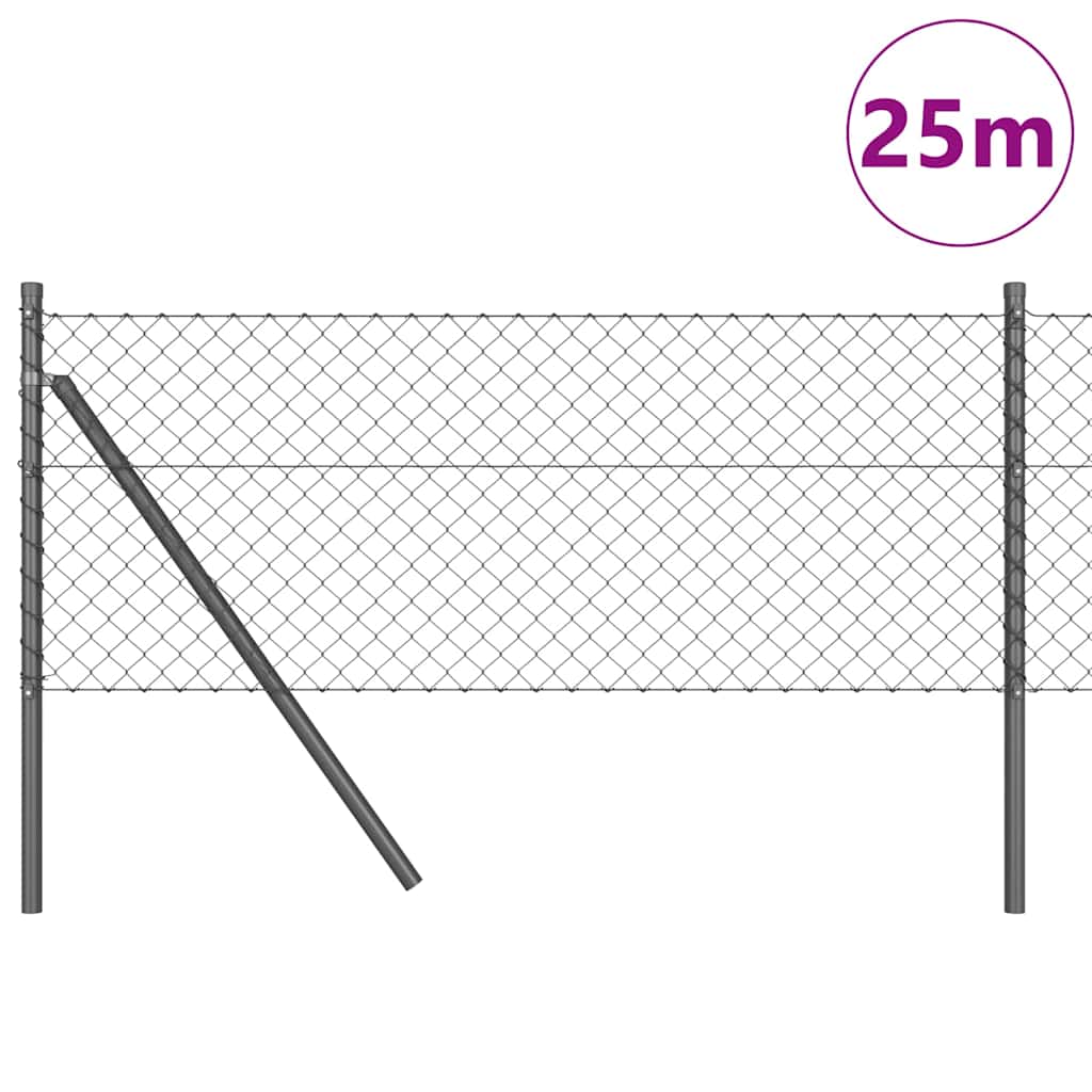 Láncssoros kerítés talajfix 25 x 0,8 m PVC-bevonatos acél Háló