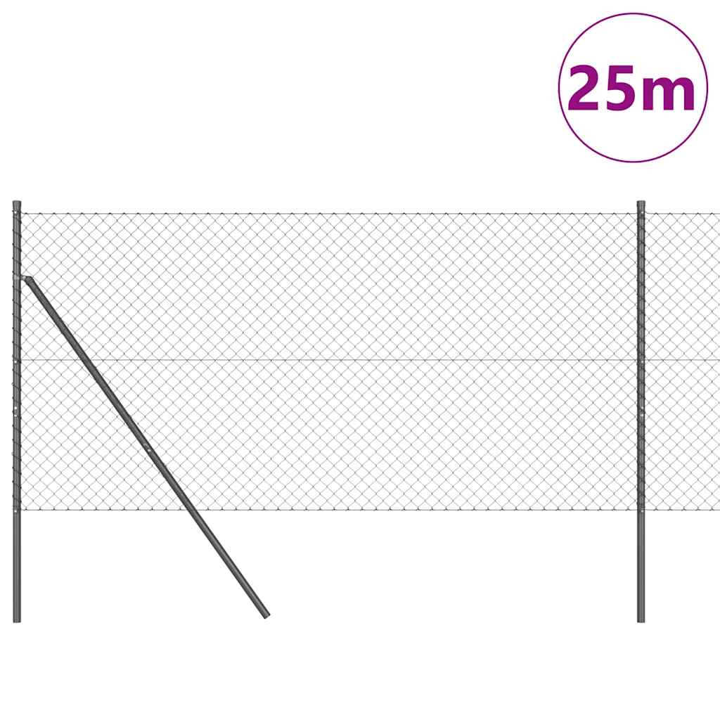 Láncssoros kerítés talajfix 25 x 1 m PVC-bevonatos acél Szürke