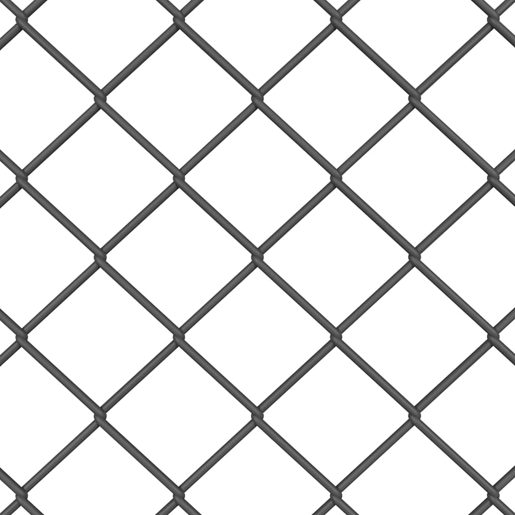 Kerítésoszlop Szürke 25 x 0,4 m (60 x 60 mm rács) Acél és PVC