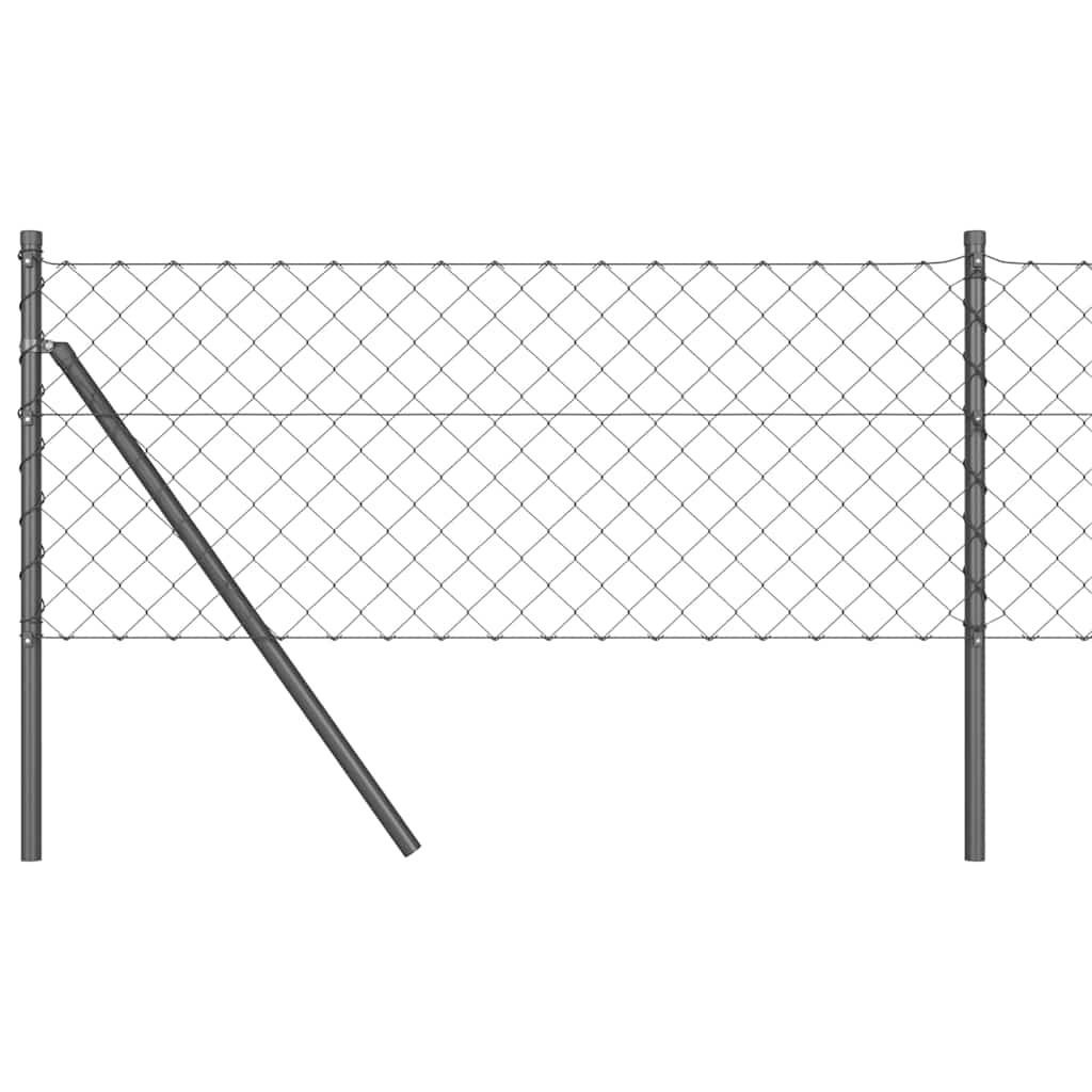 Kerítésoszlop Szürke 25 x 0,4 m (60 x 60 mm rács) Acél és PVC
