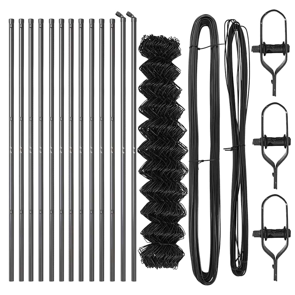 Láncssoros kerítés talajfix 25 x 1 m PVC-bevonatos acél Szürke