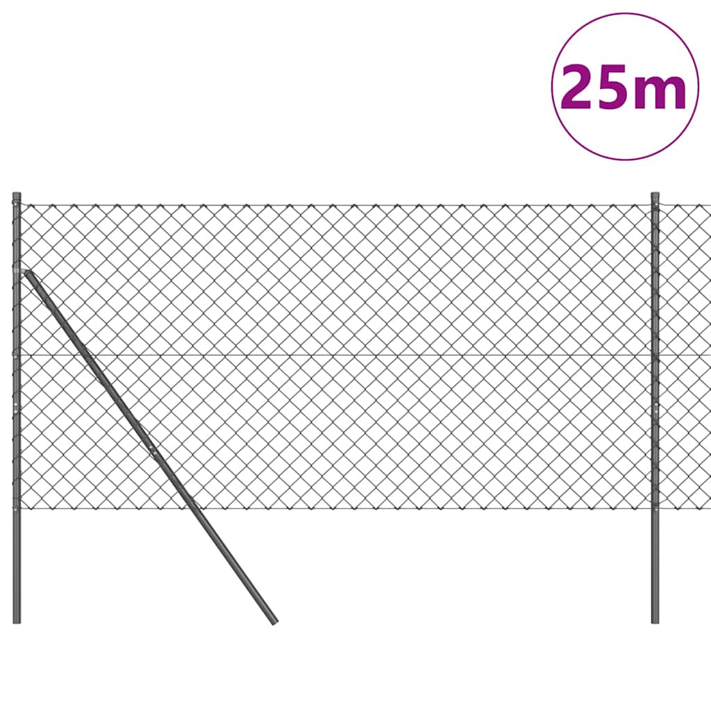 Láncssoros kerítés talajfix 25 x 1,4 m PVC-bevonatos acél Háló
