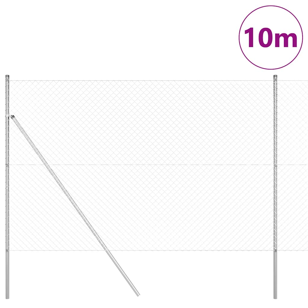 Láncssoros kerítés talajfix 10 x 1,5 m Horganyzott Acél Ezüst