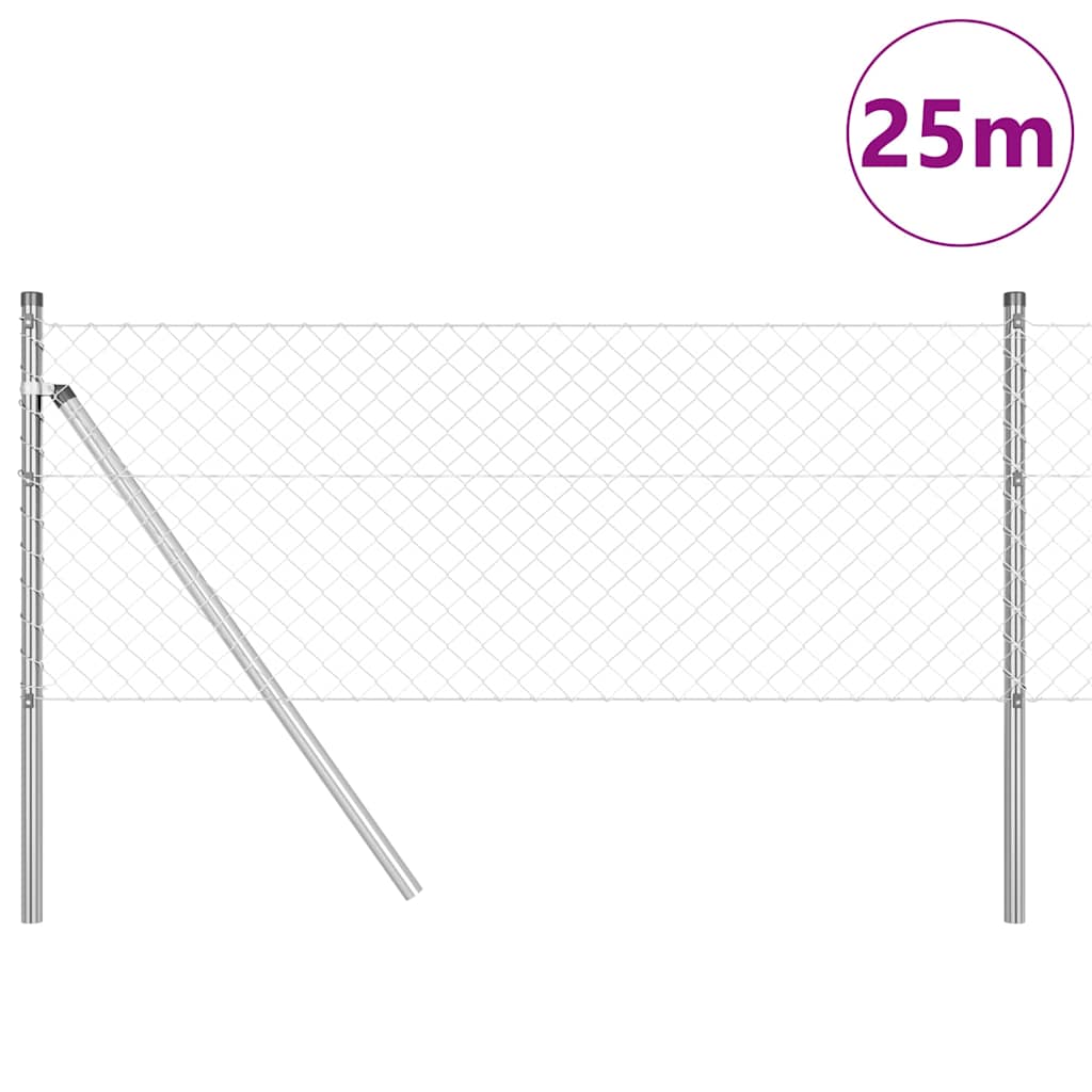 Láncssoros kerítés talajfix 25 x 0,4 m Horganyzott Acél Ezüst