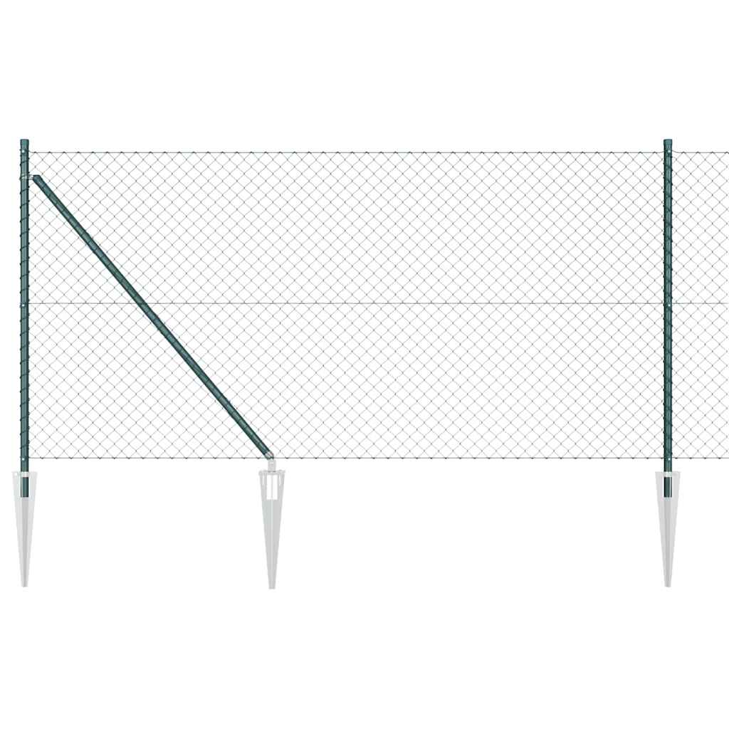 Tüskés láncszem kerítés 10 x 1 m PVC-bevonatos acél Zöld Háló