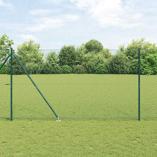 Tüskés láncszem kerítés 10 x 1,6 m PVC-bevonatos acél Zöld Háló