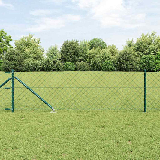 Tüskés láncszem kerítés 10 x 0,6 m PVC-bevonatos acél Zöld Háló