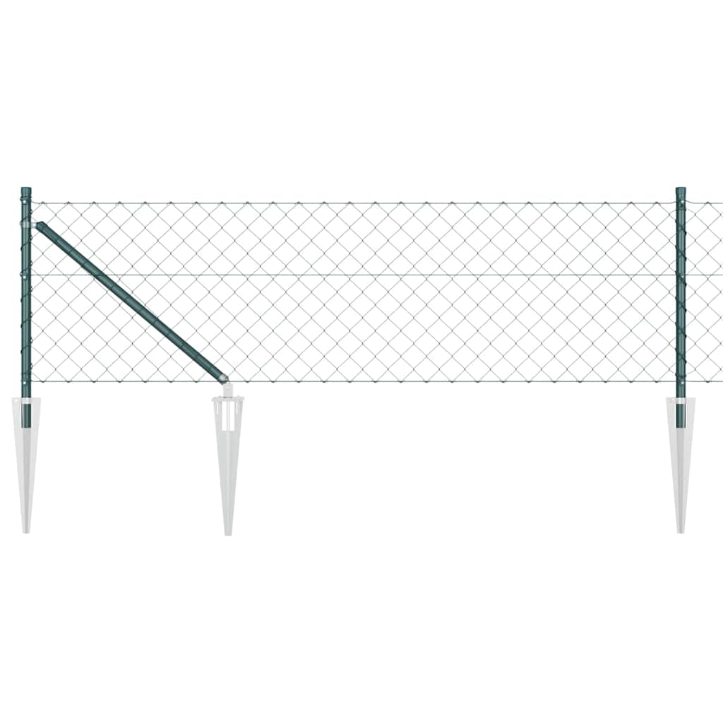 Tüskés láncszem kerítés 10 x 0,6 m PVC-bevonatos acél Zöld Háló