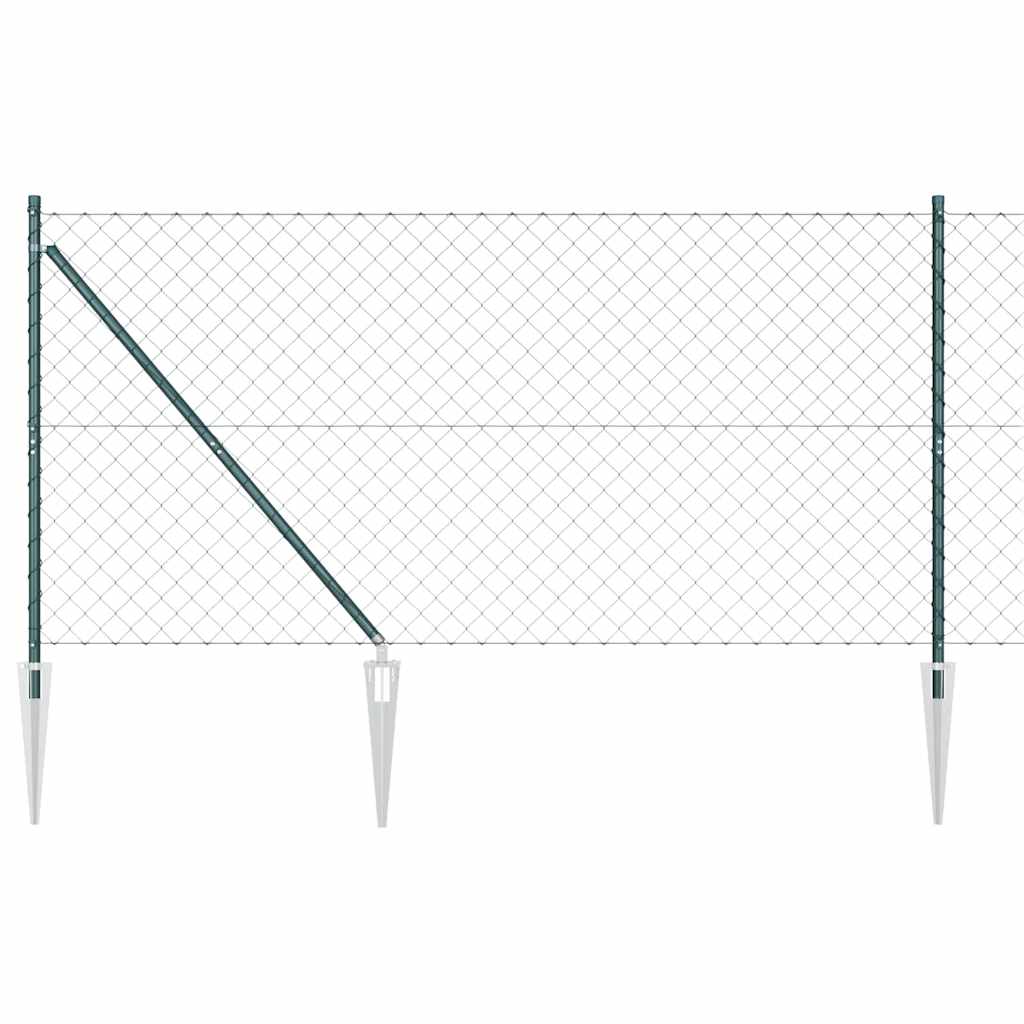 Tüskés láncszem kerítés 10 x 1,4 m PVC-bevonatos acél Zöld Háló