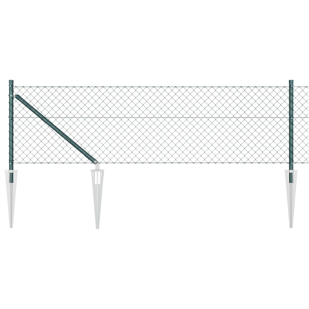 Tüskés láncszem kerítés 25 x 0,4 m PVC-bevonatos acél Zöld Háló