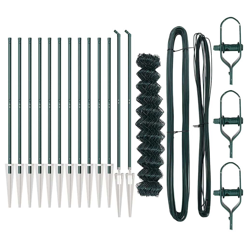 Tüskés láncszem kerítés 25 x 1,2 m PVC-bevonatos acél Zöld Háló