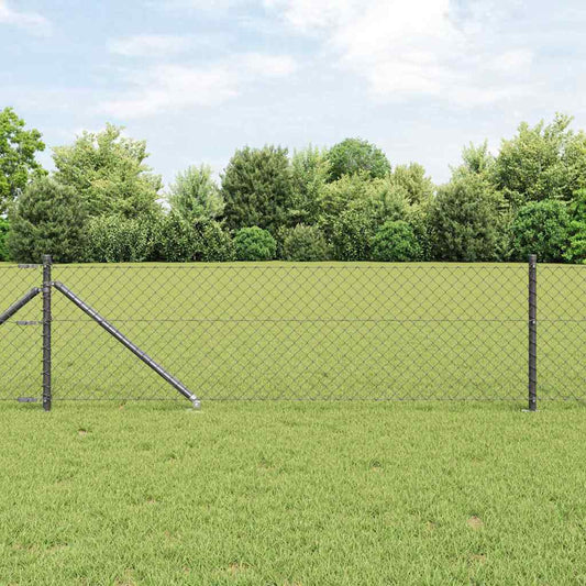 Tüskés láncszem kerítés 10 x 0,6 m PVC-bevonatos acél Szürke