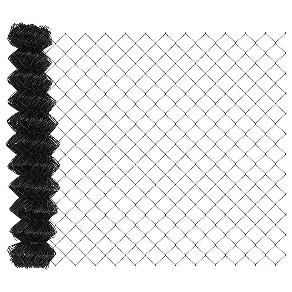 Tüskés láncszem kerítés 10 x 1,4 m PVC-bevonatos acél Szürke