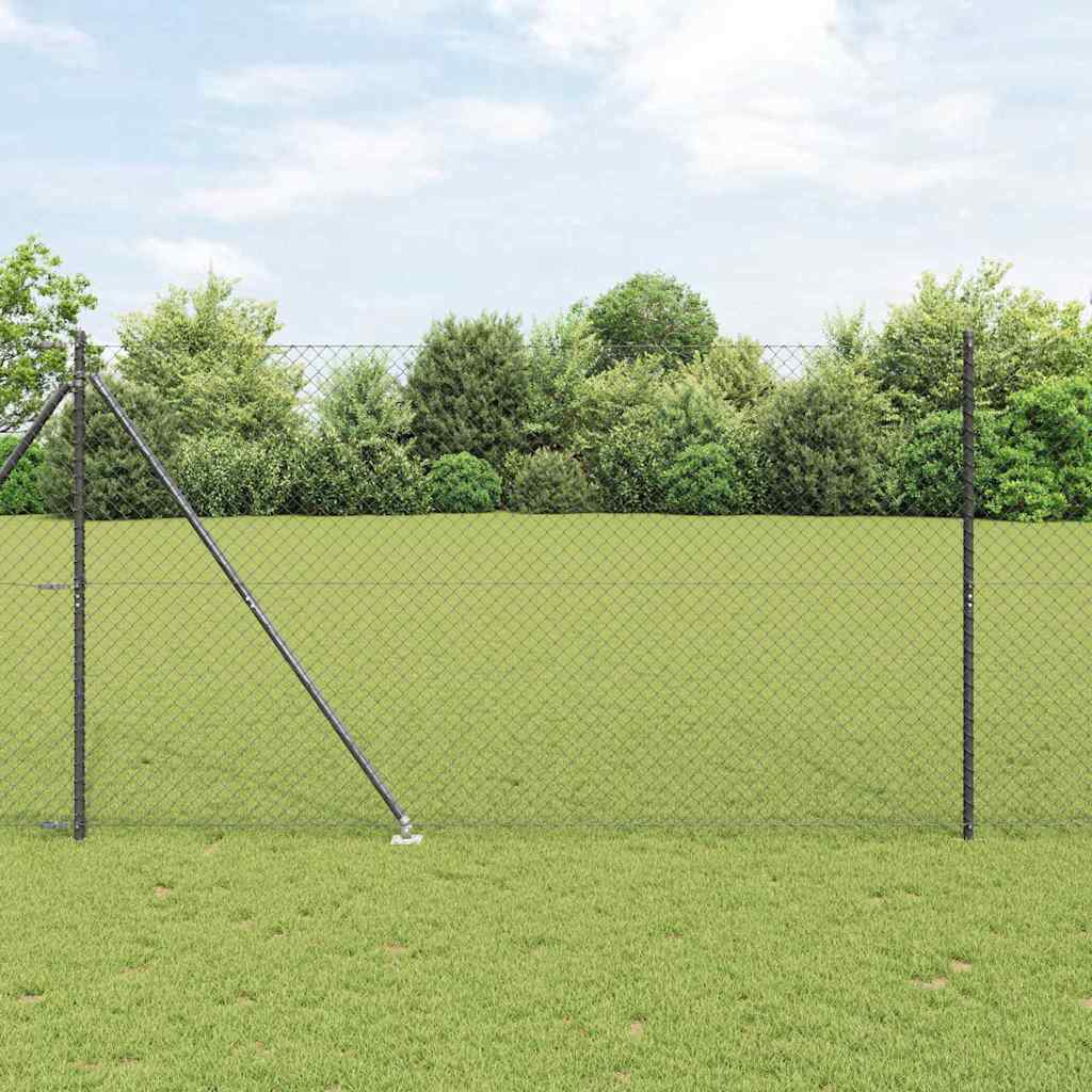 Kerítésoszlop Szürke 10 x 1,6 m (40 x 40 mm rács) Acél és PVC