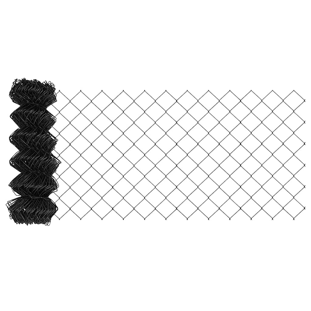 Kerítésoszlop Szürke 25 x 0,6 m (40 x 40 mm háló) Acél és PVC