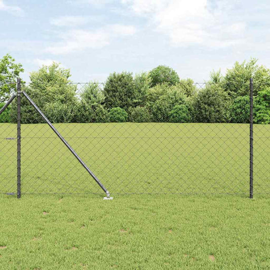 Tüskés láncszem kerítés 25 x 1 m PVC-bevonatos acél Szürke Háló