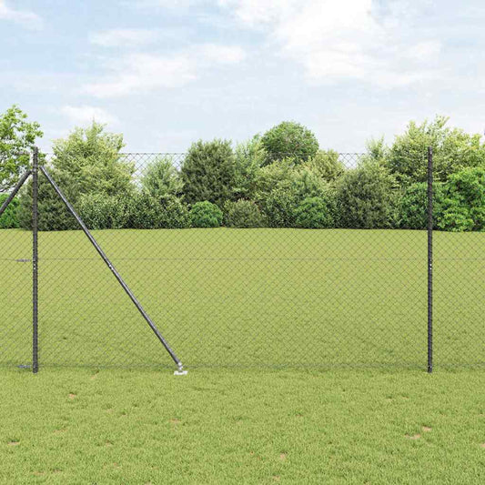 Tüskés láncszem kerítés 25 x 1,5 m PVC-bevonatos acél Szürke