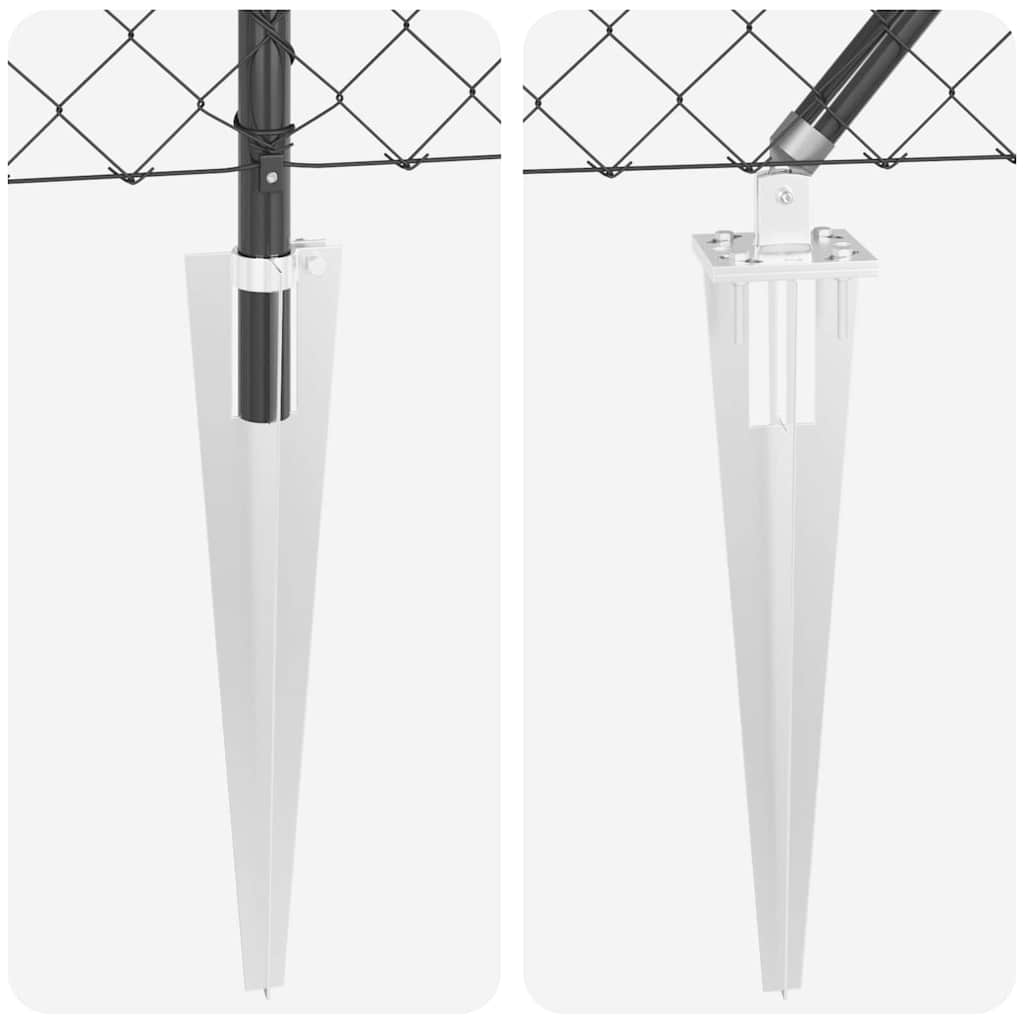 Kerítésoszlop Szürke 25 x 1,6 m (60 x 60 mm háló) Acél és PVC