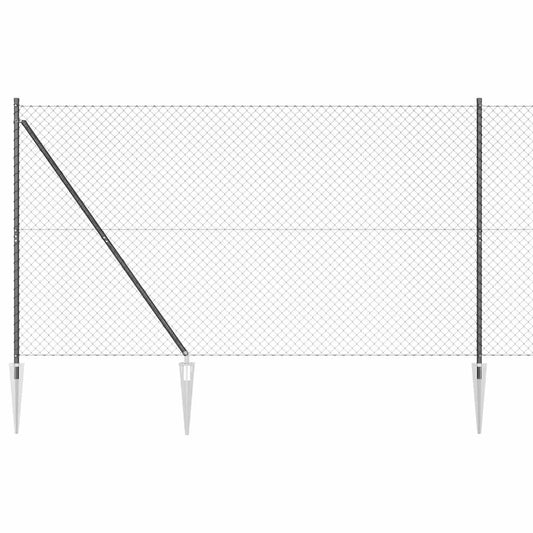 Tüskés láncszem kerítés 25 x 1,6 m PVC-bevonatos acél Szürke