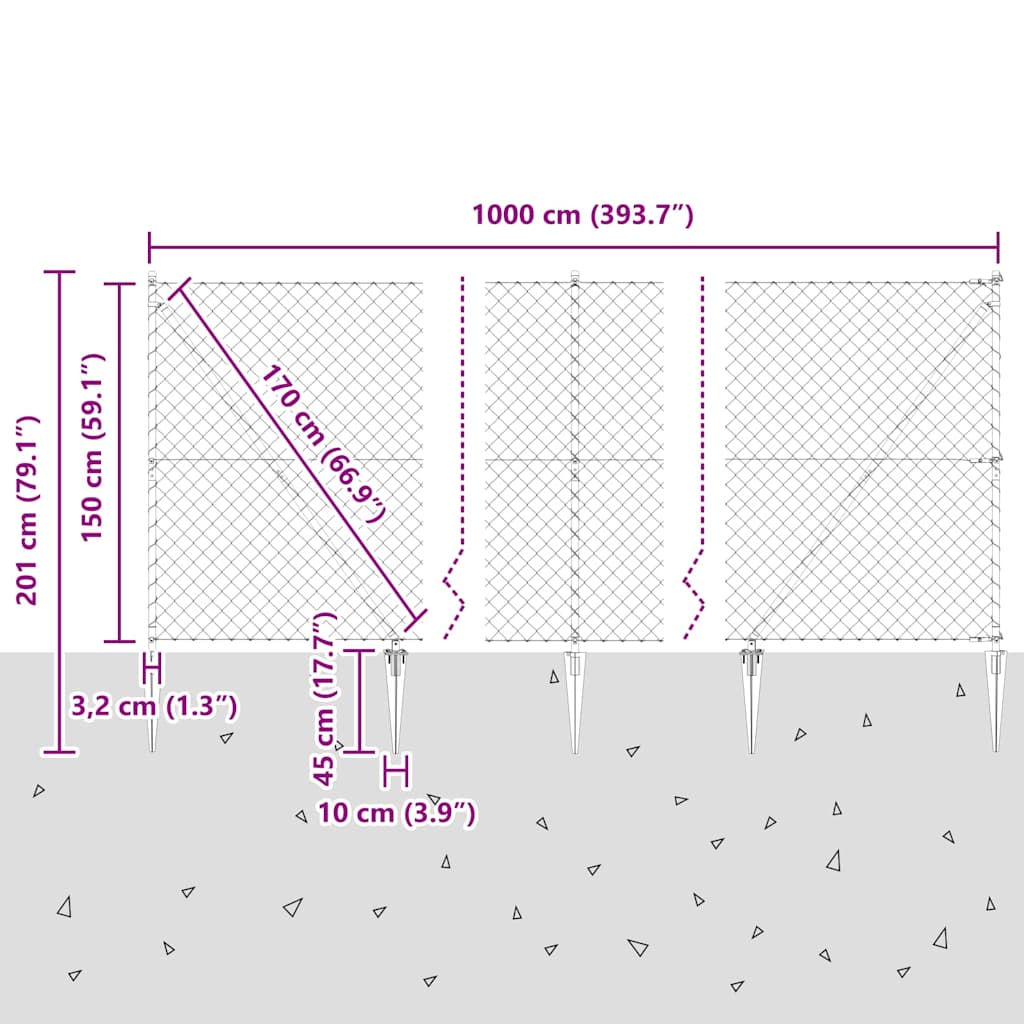 Külső lánckapcsolatos kerítés tüskékkel 10 x 1,5 m Ezüst Háló