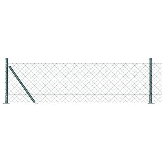 Láncos kerítés betonalappal 10 x 0,6 m PVC-bevonatos acél Zöld