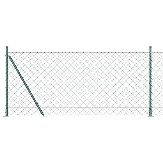 Láncos kerítés betonalappal 10 x 0,8 m PVC-bevonatos acél Zöld