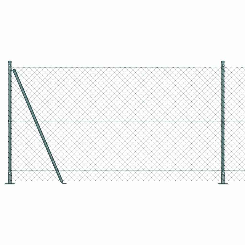 Láncos kerítés betonalappal 10 x 1,2 m PVC-bevonatos acél Zöld