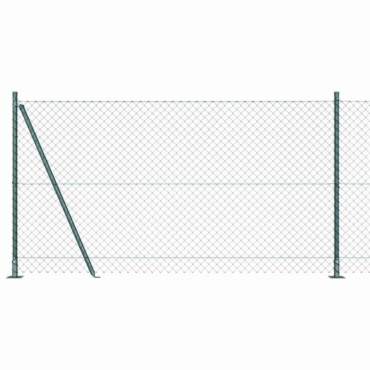 Láncos kerítés betonalappal 10 x 1,2 m PVC-bevonatos acél Zöld