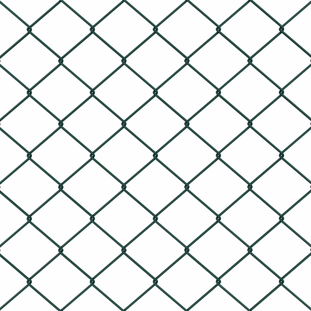 Láncos kerítés betonalappal 10 x 1,5 m PVC-bevonatos acél Zöld
