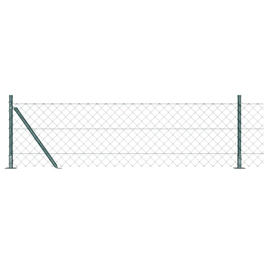Láncos kerítés betonalappal 10 x 0,4 m PVC-bevonatos acél Zöld