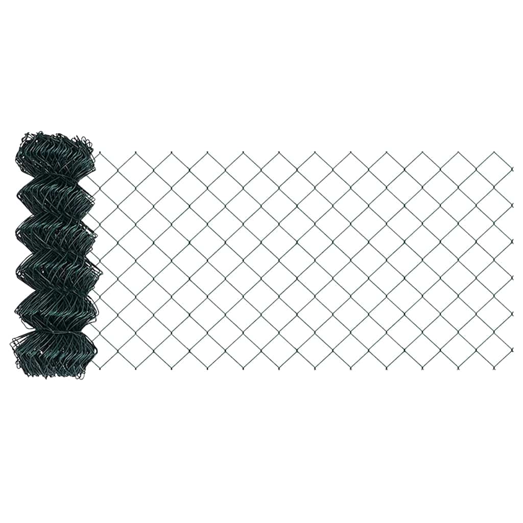 Kerítésoszlop Zöld 10 x 0,6 m (60 x 60 mm háló) Acél és PVC