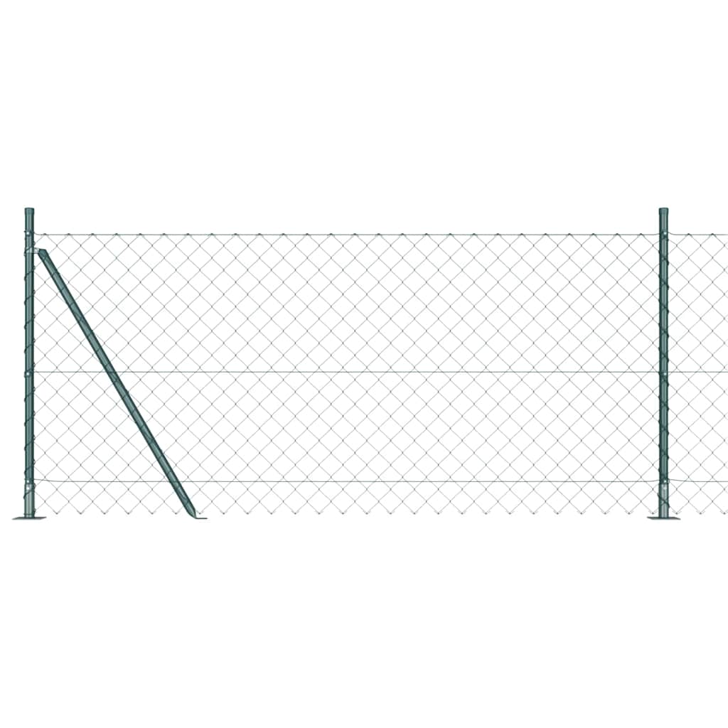 Láncos kerítés betonalappal 10 x 0,8 m PVC-bevonatos acél Zöld