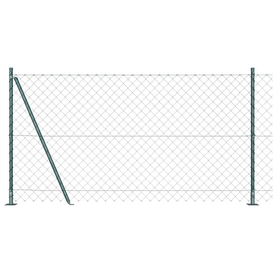 Láncos kerítés betonalappal 10 x 1,2 m PVC-bevonatos acél Zöld