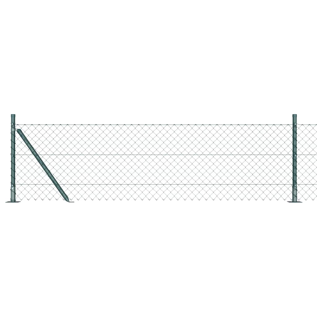 Láncos kerítés betonalappal 25 x 0,4 m PVC-bevonatos acél Zöld