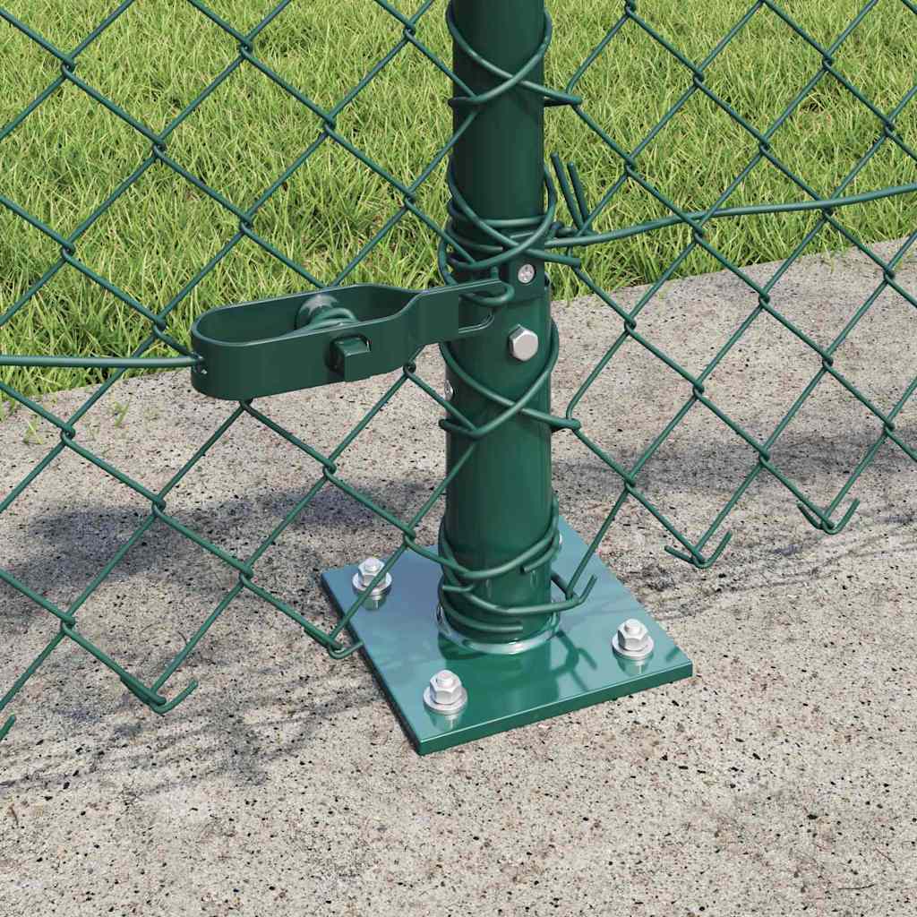 Láncos kerítés betonalappal 25 x 0,6 m PVC-bevonatos acél Zöld
