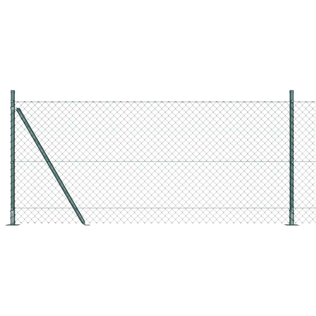 Láncos kerítés betonalappal 25 x 0,8 m PVC-bevonatos acél Zöld