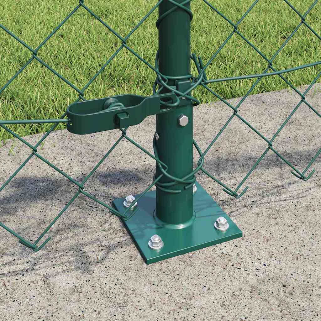 Láncos kerítés betonalappal 25 x 0,4 m PVC-bevonatos acél Zöld
