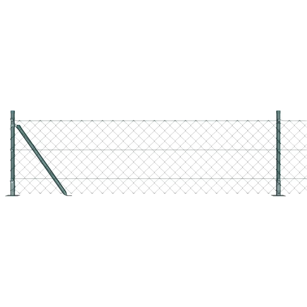 Láncos kerítés betonalappal 25 x 0,4 m PVC-bevonatos acél Zöld