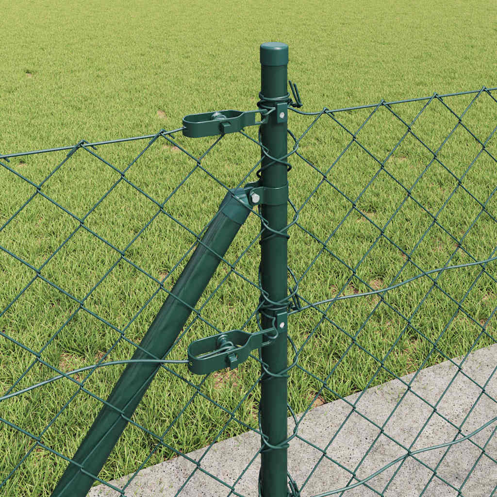 Láncos kerítés betonalappal 25 x 0,6 m PVC-bevonatos acél Zöld
