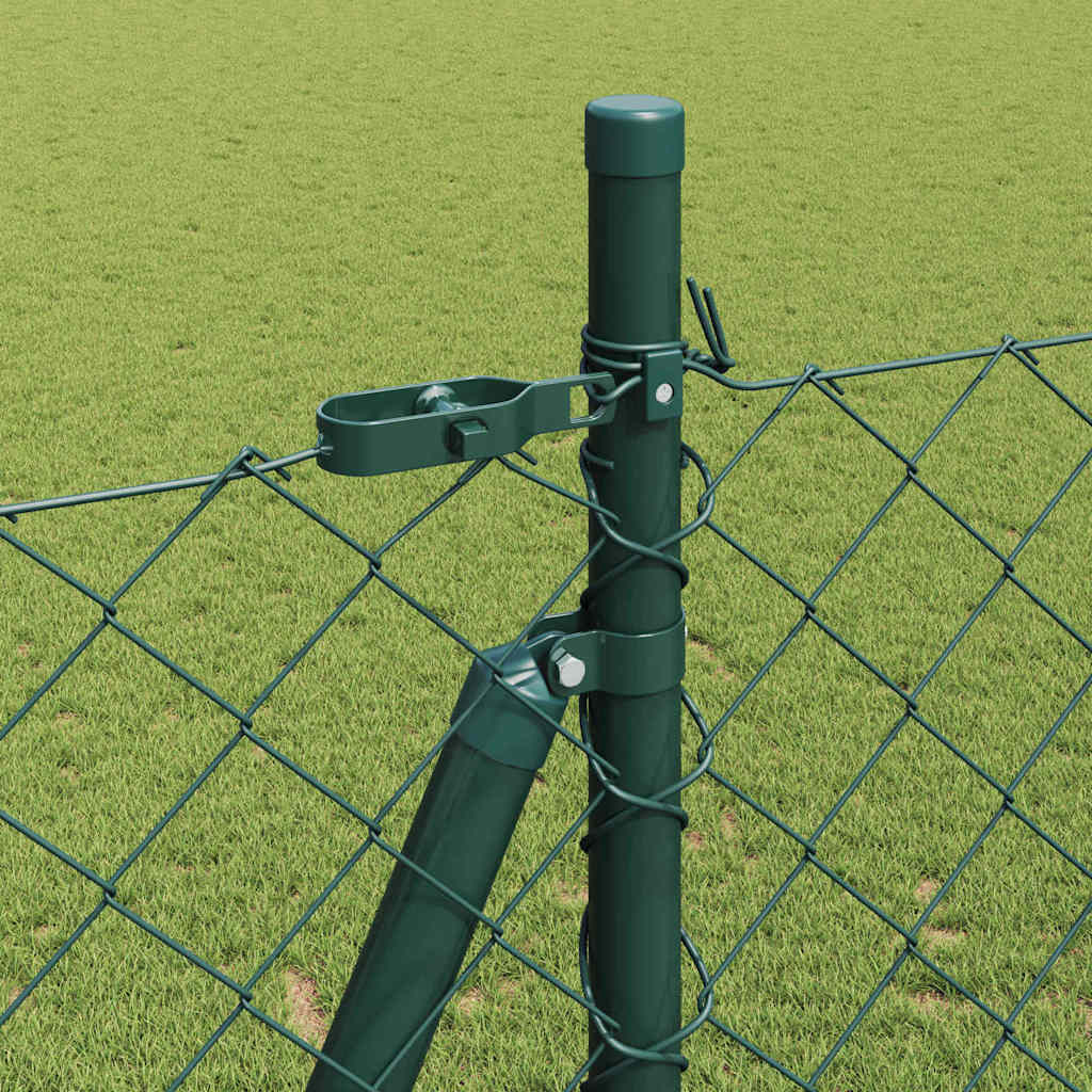 Láncos kerítés betonalappal 25 x 1,6 m PVC-bevonatos acél Zöld