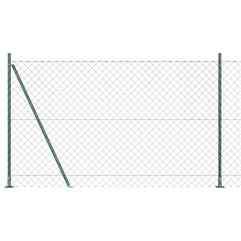 Láncos kerítés betonalappal 25 x 1,6 m PVC-bevonatos acél Zöld