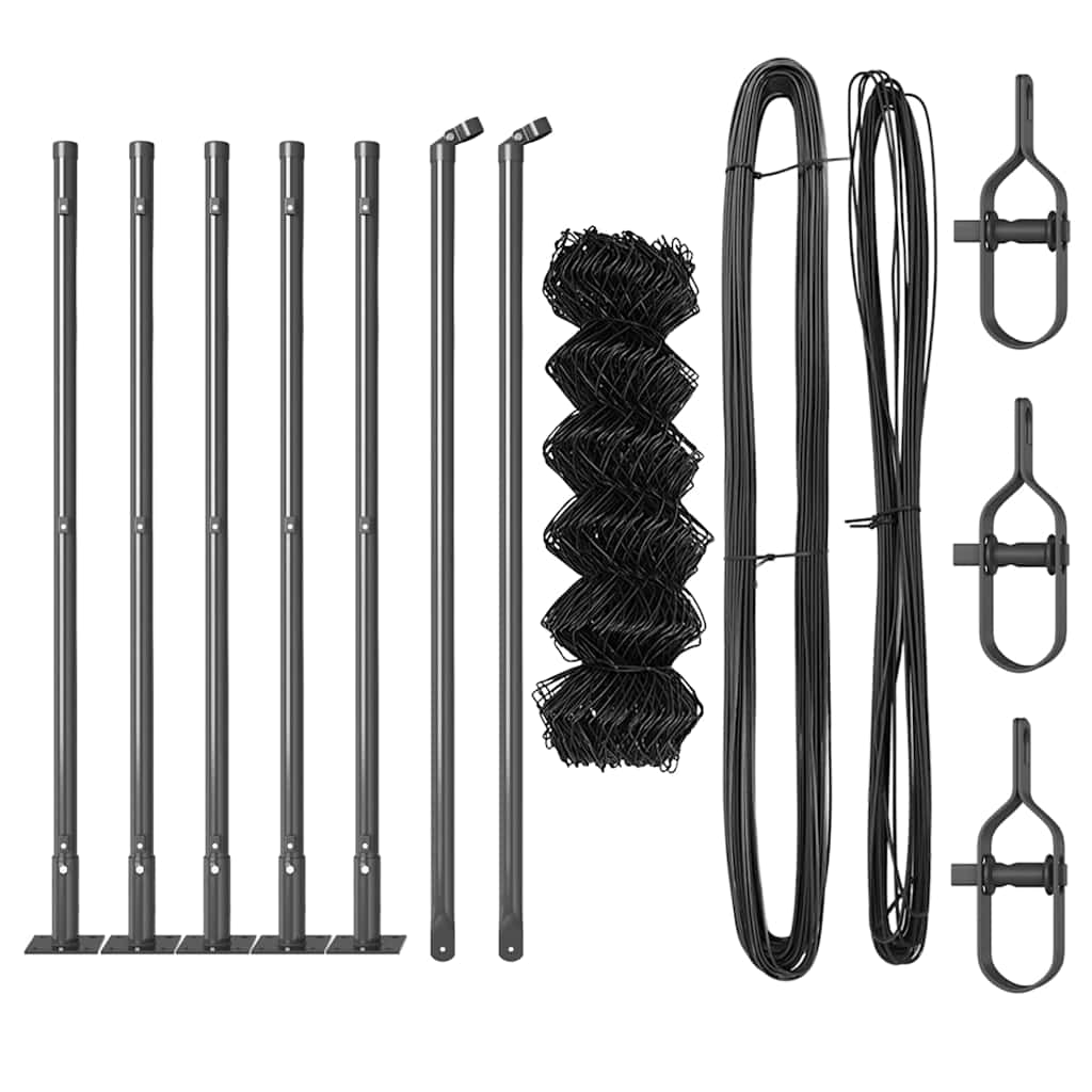 Láncfonatos kerítés betonalappal 10 x 0,4 m PVC-bevonatos acél