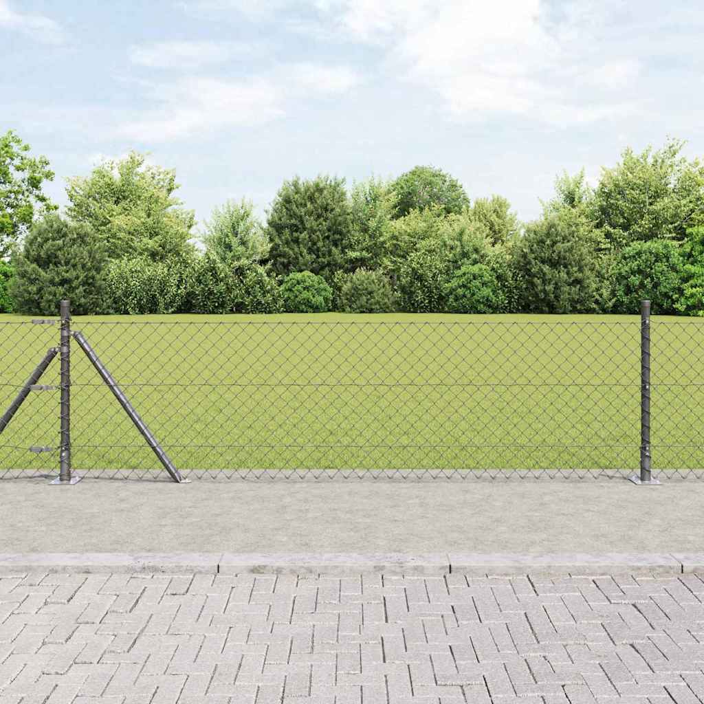 Láncos kerítés betonalappal 10 x 0,6 m PVC-bevonatos acél Háló