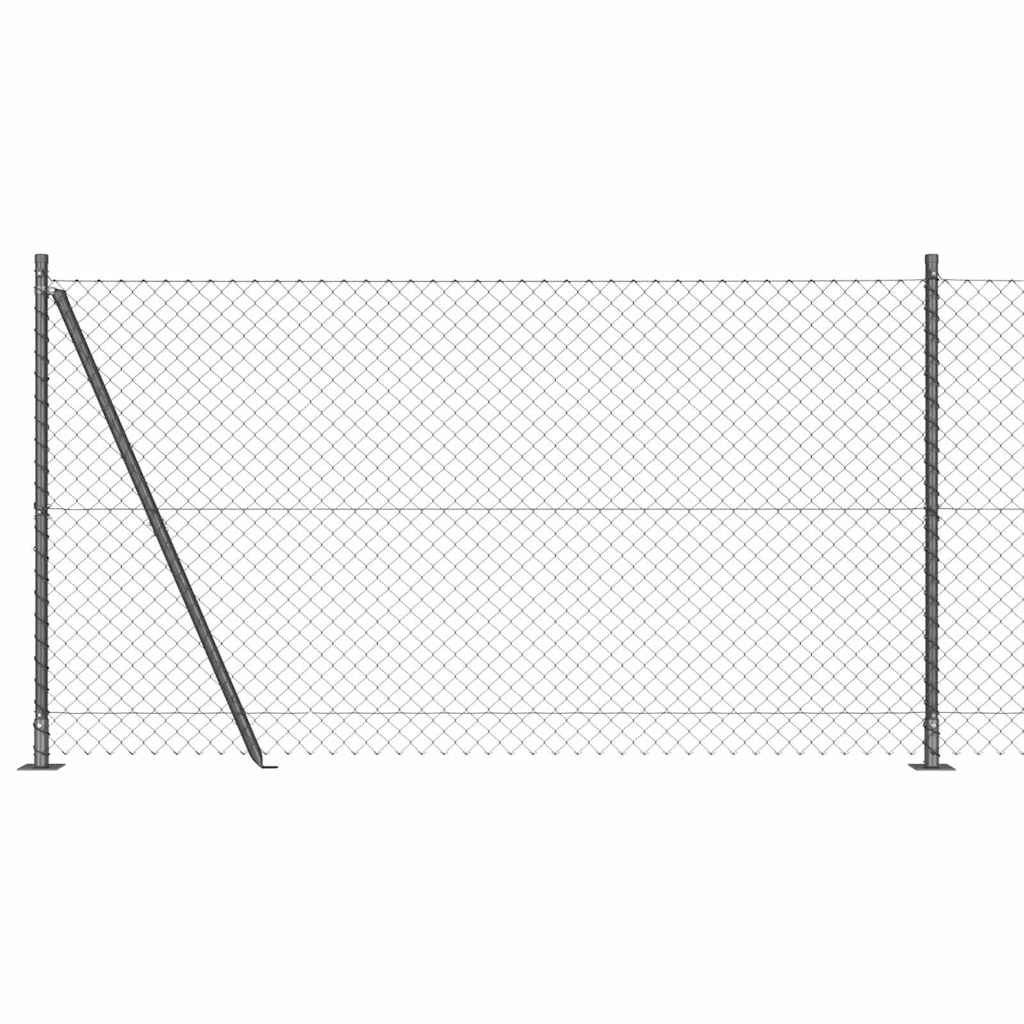 Láncos kerítés betonalappal 10 x 1,2 m PVC-bevonatos acél Háló