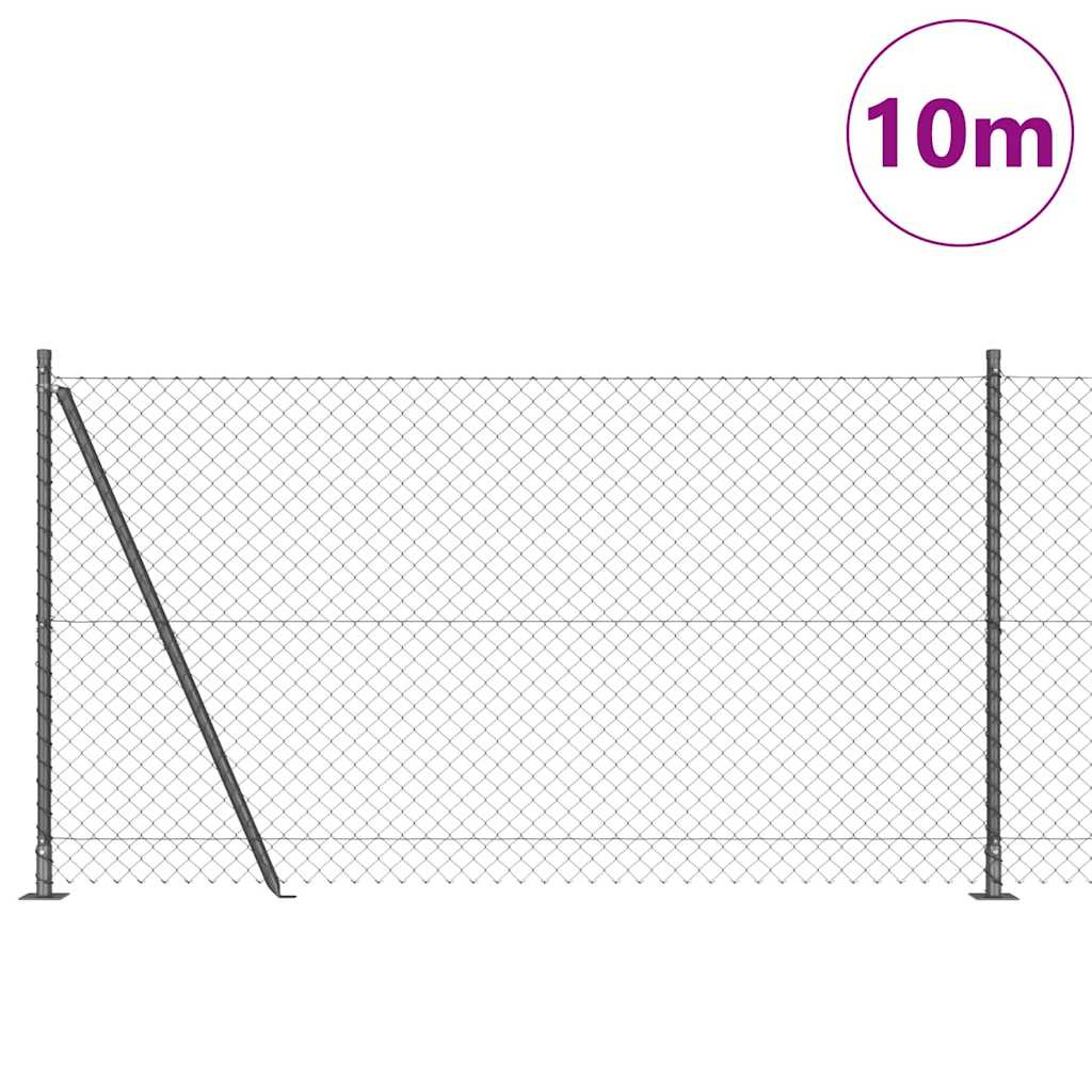 Láncos kerítés betonalappal 10 x 1,2 m PVC-bevonatos acél Háló