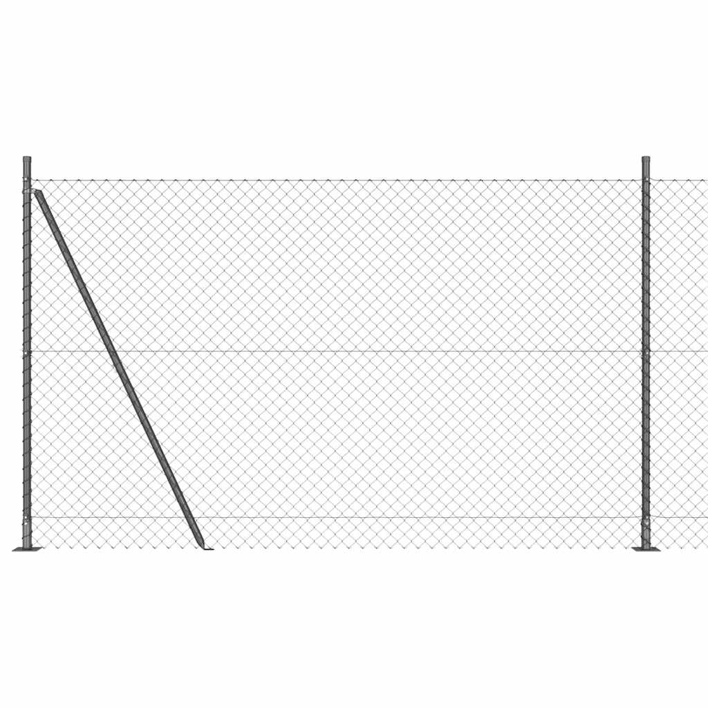 Láncos kerítés betonalappal 10 x 1,4 m PVC-bevonatos acél Háló