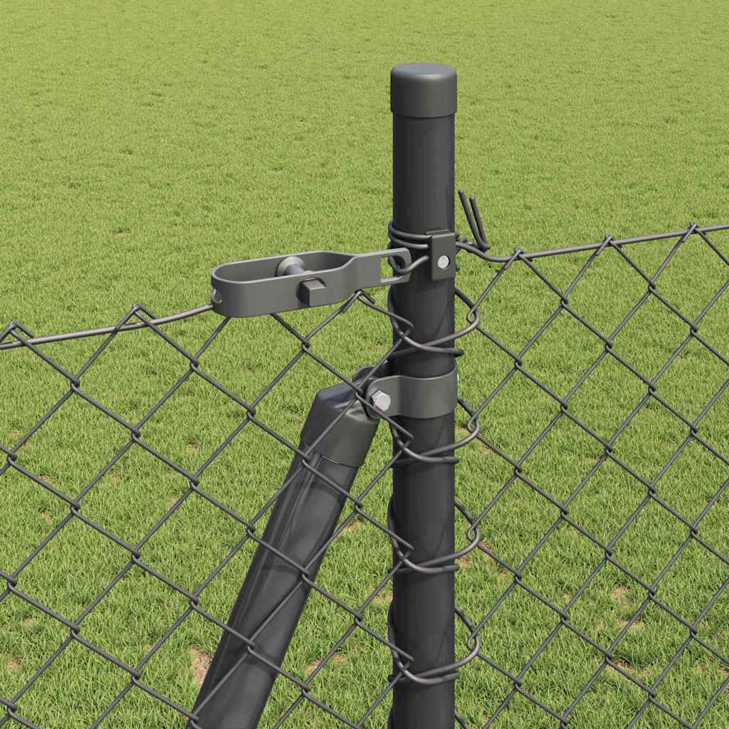 Láncos kerítés betonalappal 10 x 1,5 m PVC-bevonatos acél Háló