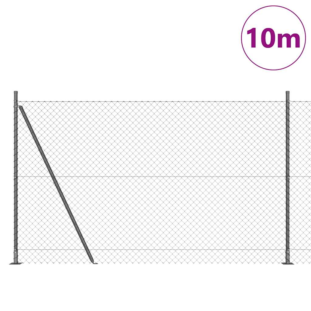 Láncos kerítés betonalappal 10 x 1,5 m PVC-bevonatos acél Háló